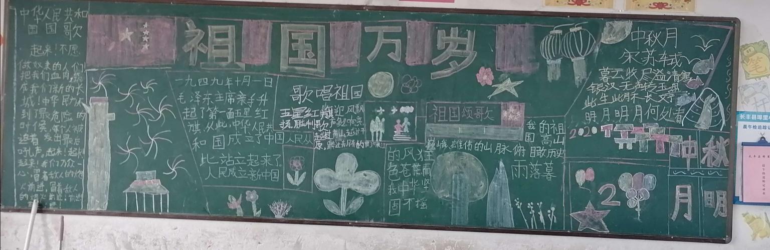 合家欢乐双节同庆埠里小学举办迎中秋 庆国庆黑板报评比活动