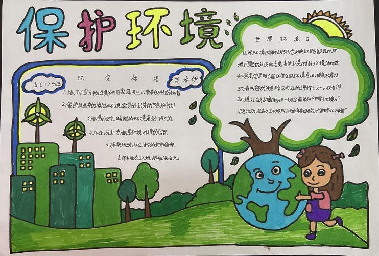 水南学校五年级举办绿色环保主题手抄报活动