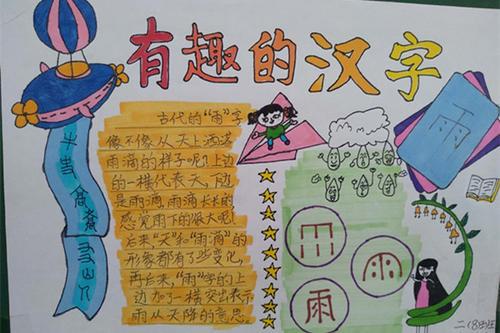解放小学二年级学生积极开展了主题为汉字故事的手抄报制作活动.