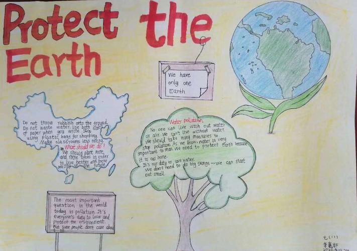 七12班保护地球手抄报展示 写美篇地球是人类的共同家园但人类的