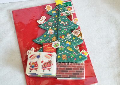 台湾jeancard创意圣诞节3d立体贺卡 圣诞老人装饰蜂巢圣诞树卡片