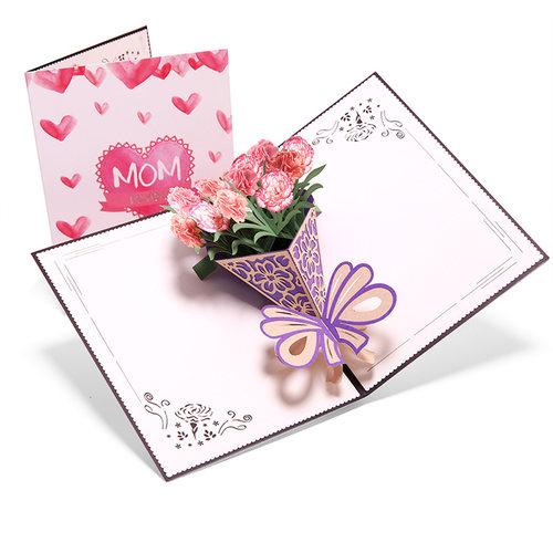 母亲节贺卡生日祝福送妈妈3d立体康乃馨韩国创意祝福感谢卡片定制