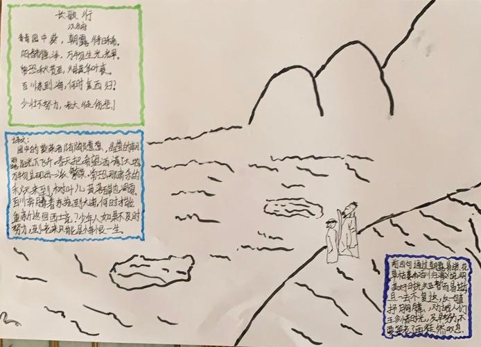 金泘沱小学六年级二班古诗配画手抄报作品展