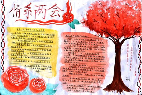 手抄报作品展 写美篇    两会是对历年召开的中华人民共和国全国人民