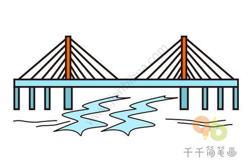 跨海大桥儿童简笔画图片