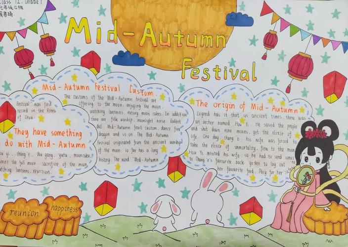 中秋节mid-autumn festival学生们用中秋主题英文手抄报用英语讲