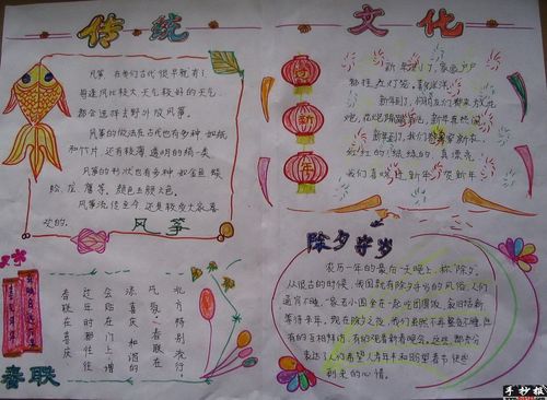 中国传统文化手抄报漂亮的图片展示 - 传统文化手抄报 - 老师板报网