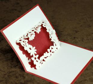 diy手工制作心灵之窗纸雕贺卡 可折叠式艺术卡片 剪纸拼装纸模型