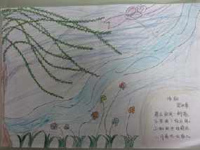 四年级二月杨柳诗的手抄报 四年级手抄报春天有柳树的手抄报 树的手