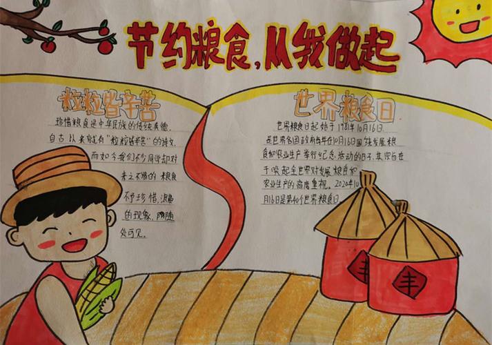 新乐彭家庄回族学校开展节约粮食从我做起主题手抄报活动