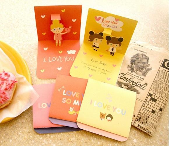 韩国文具 7321女孩贺卡 生日祝福卡片   去看看