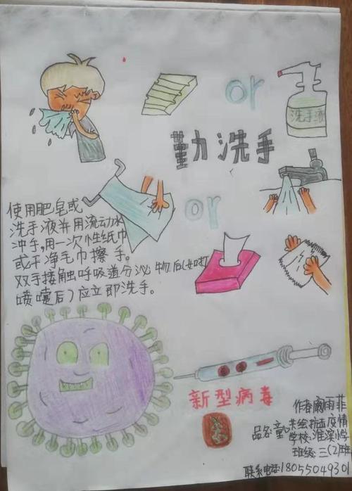 小学生校园宣传手抄报抗击疫情模板中国武汉加油新型冠状肺炎病毒防控