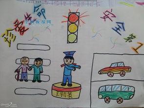 安全出行手抄报怎么画文明出行的儿童画 交通安全文明出行绘画作品