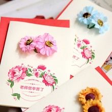 手工节日贺卡韩国创意复古牛皮纸干花纸花感恩节圣诞节祝福卡片