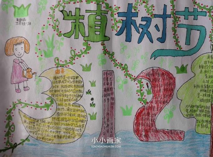 小学五年级关于植树节的手抄报图片小小画家