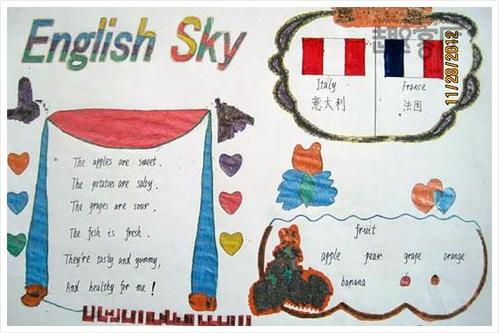 五年级英语手抄报五年级简单又漂亮英语手抄报图片.
