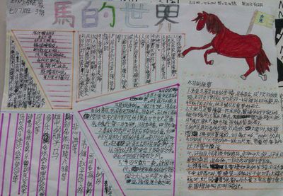 关于马的手抄报读书手抄报欣赏马燕日记关于马的手抄报图片关于马的手