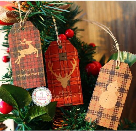 圣诞节贺卡牛皮复古心愿小吊卡挂圣诞树上许愿卡吊牌苹果盒卡批发