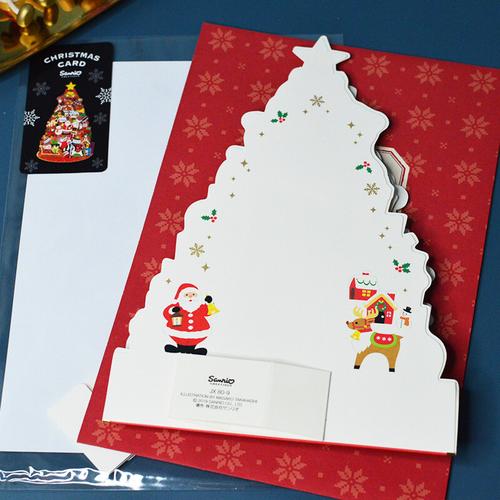 日本购回 冬日圣诞树立体贺卡庆祝新年卡片圣诞节礼物创意贺卡