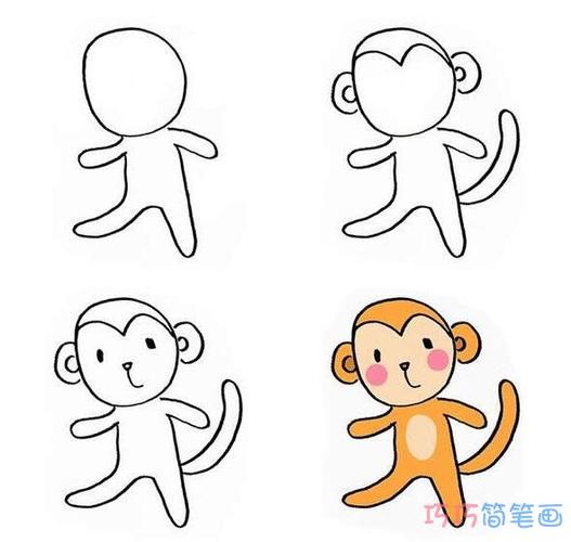 猴子的画法简单图片