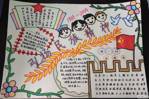弘扬民族精神手抄报版面设计图4手抄报大全手工制作大全中国儿童