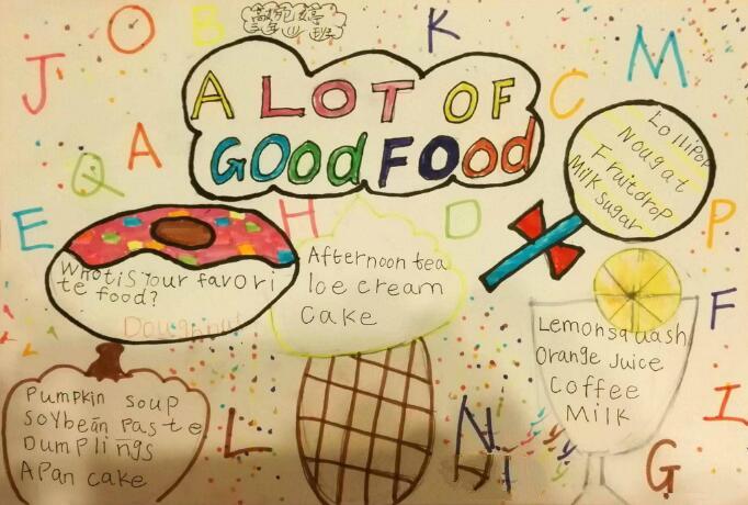 小学生英语手抄报图片美味的食物通俗认为供人类或动物食用的可消化