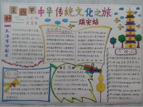 三年级中华传统文化手抄报内容资料传统文化小报