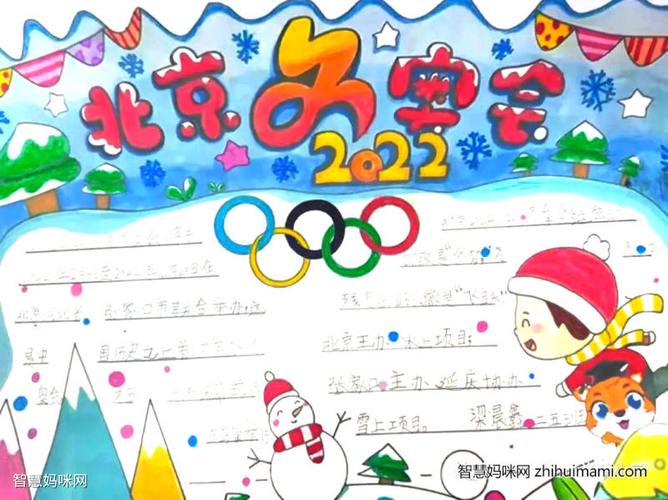 北京2022冬奥会手抄报绘画简单