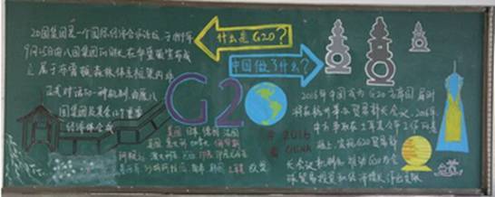 迎接家长会黑板报版面设计简单好看的迎接g20峰会黑板报图片-当好