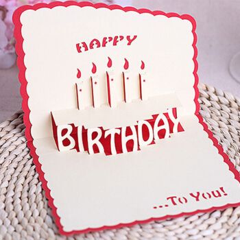 3d 高档儿童生日贺卡定制送男生的祝福语创意立体生日蛋糕可爱小卡片