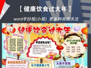 018春节寒假饮食健康安全教育手抄报小报图片素材worddoc模板下