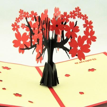 sakura tree立体樱花树手工创意贺卡