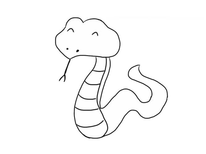 眼镜蛇的简笔画5张花蛇蟒蛇卡通儿童简笔画蛇的涂色图片蛇的简笔画