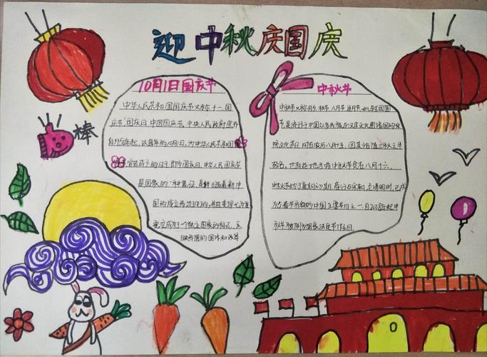 迎中秋为祖国祝福 ---徽县实验小学三年级八班手抄报活动
