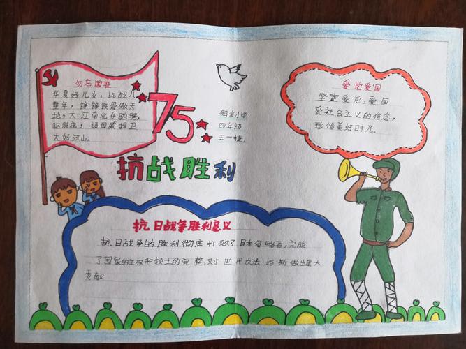 抗战胜利75周年主题手抄报 写美篇伟大的中华人民共和