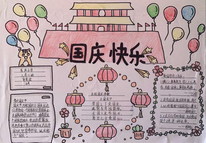 庆祝中华人民共和国成立70周年东洋小学国庆节手抄报评选活动国庆节手