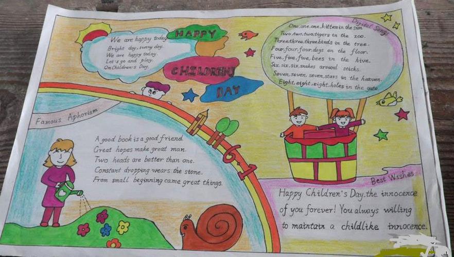 六一儿童节英语手抄报祝福语 庆祝六一儿童节英语手抄报内容