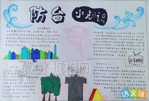 小学生防台风手抄报花边设计图