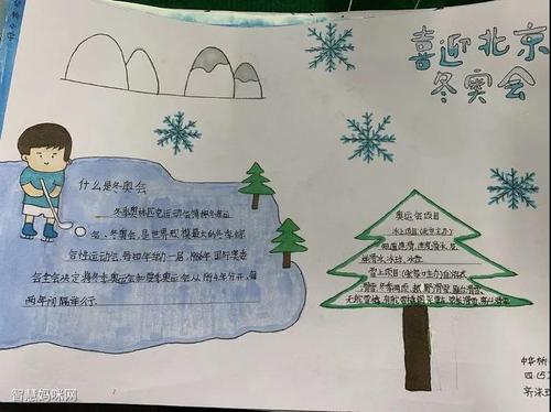 小学生喜迎北京冬奥会手抄报