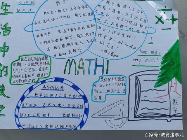列宁学校七年级数学组举行数学手抄报比赛