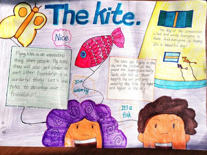 dreams第一实验学校四年级英语课外阅读 the kite手抄报比赛展示