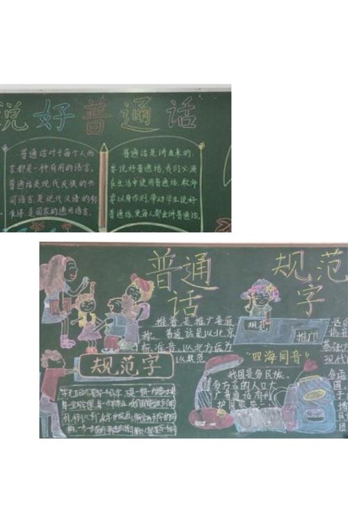 把黑板报办得五彩斑斓精彩绝伦时时提醒全体师生讲普通话写规范字