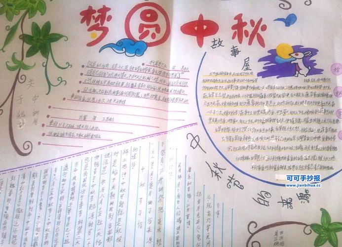 小学一年级中秋节手抄报图片设计百分百知识分享平台