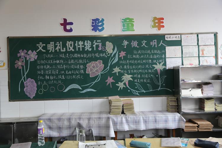 做文明礼仪小学生黑板报展示 写美篇        教室是一个中队在日常