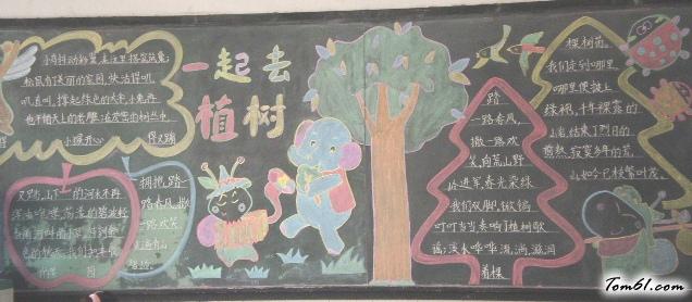 小学生植树节黑板报版面设计图23