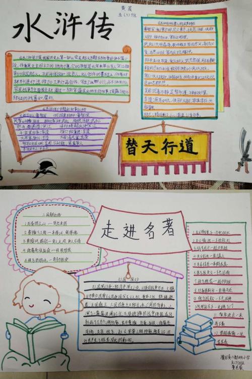 《走进名著》手抄报 写美篇在这个特殊的假期里老师让我们阅读中国