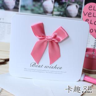 粉色蝴蝶节创意手工商务贺卡 精美韩国通用祝福贺卡