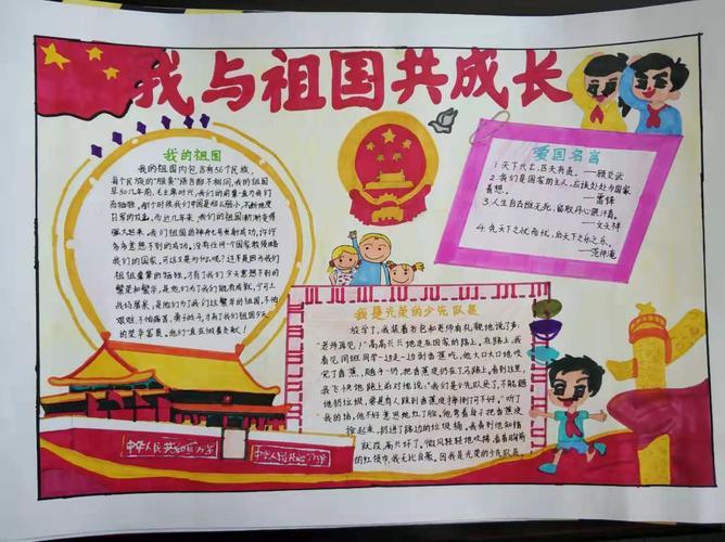 绘制手抄报欢度国庆节潍坊市奎文区先锋小学四年级学生庆祝祖国庆祝