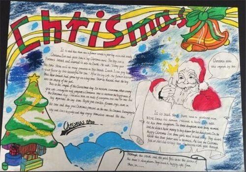 圣诞节英语手抄报图片简单又漂亮 关于圣诞节 关于圣诞节英语手抄报