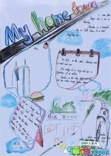 以我的家乡为主题的小学生英语手抄报成都的小朋友设计的关于介绍家乡